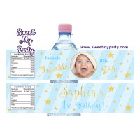 Twinkle Twinkle Little Star water bottle labels blue,(004a,c)